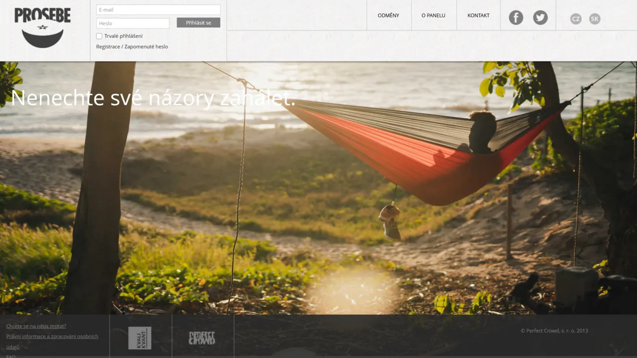 Screenshot portálu Prosebe.cz